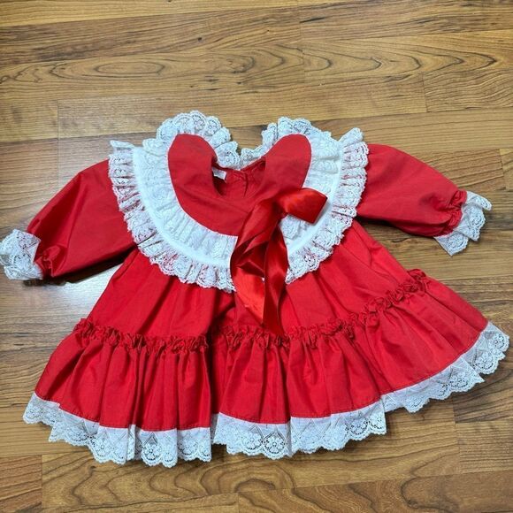 Vintage Mini World Inc red dress girls size 2 - Picture 1 of 6